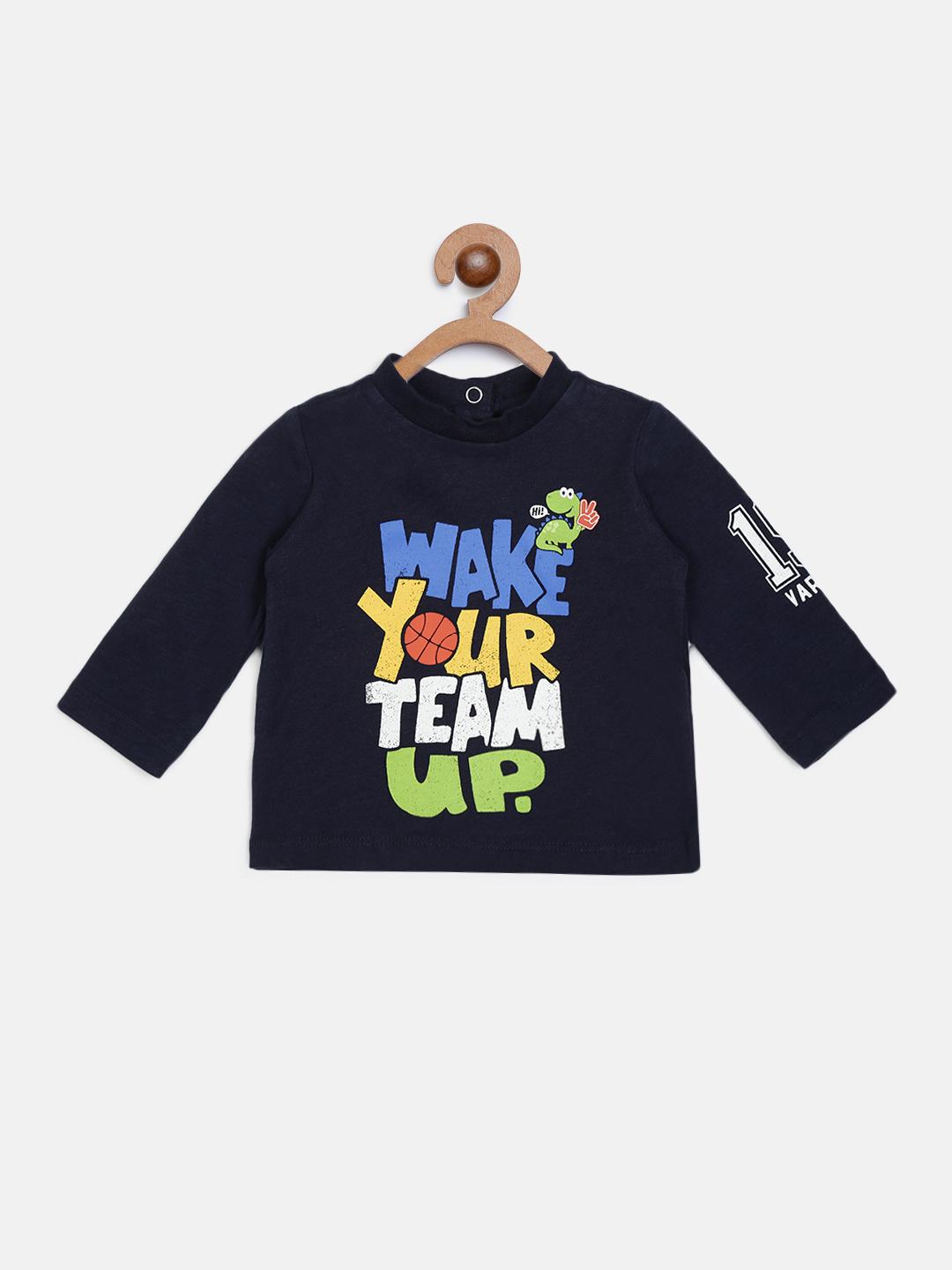 T-Shirt With Dinosaur Print-Navy Blue